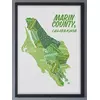 Marin County California map, green