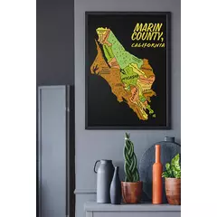 Marin County California map, multi-colored